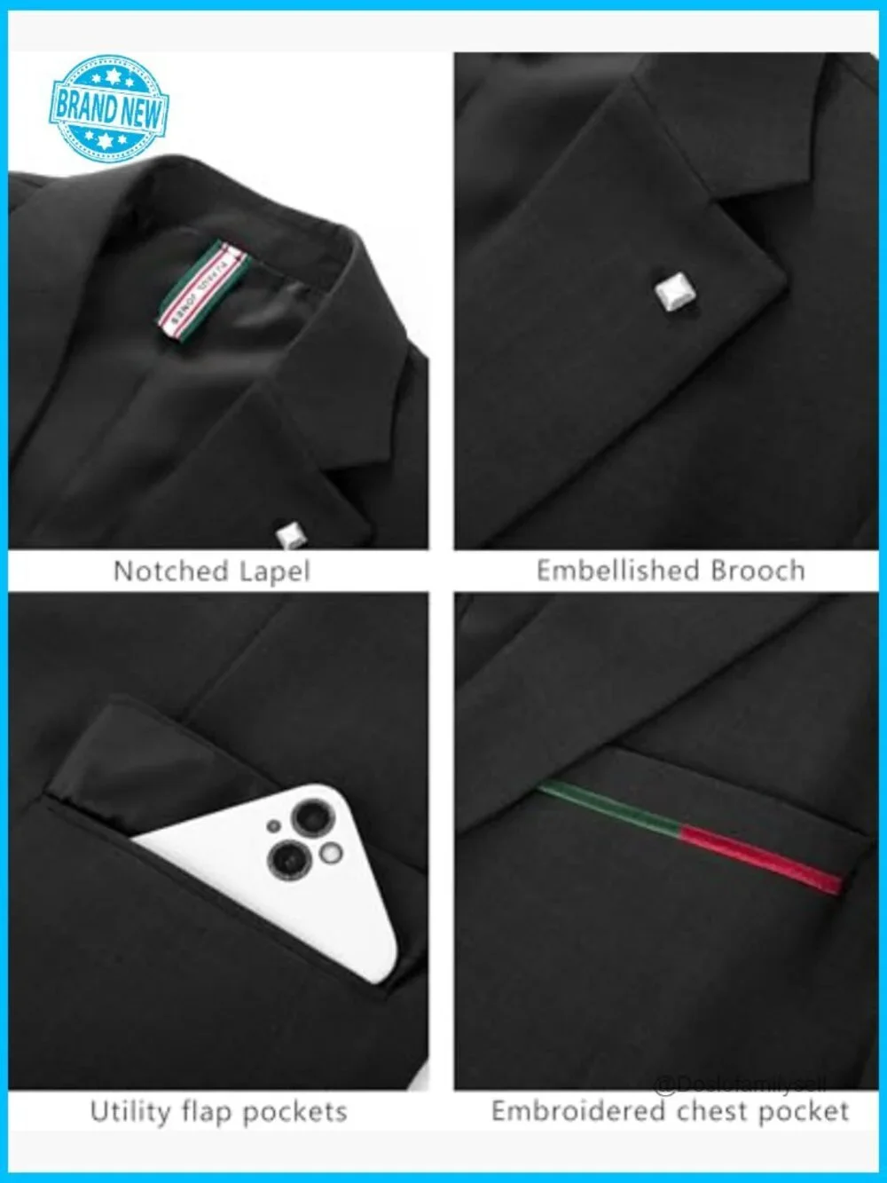 Lightweight Sport Coat Blazer Modern Fitted Two Button Notch Lapel Removable